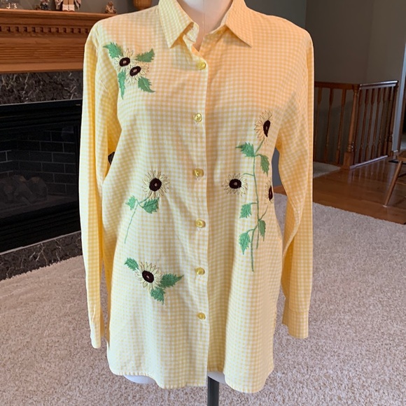BEDFORD Fair Blouse in Sunny Yellow Check, size Medium - Picture 1 of 14